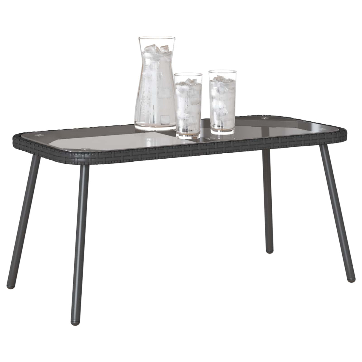 Coffee Table Black 90 x 45 x 43 cm Poly Rattan