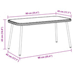 Coffee Table Black 90 x 45 x 43 cm Poly Rattan