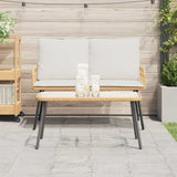 Coffee Table Brown and Black 90 x 45 x 43 cm Poly Rattan - Top-Down View