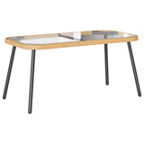 Coffee Table Brown and Black 90 x 45 x 43 cm Poly Rattan