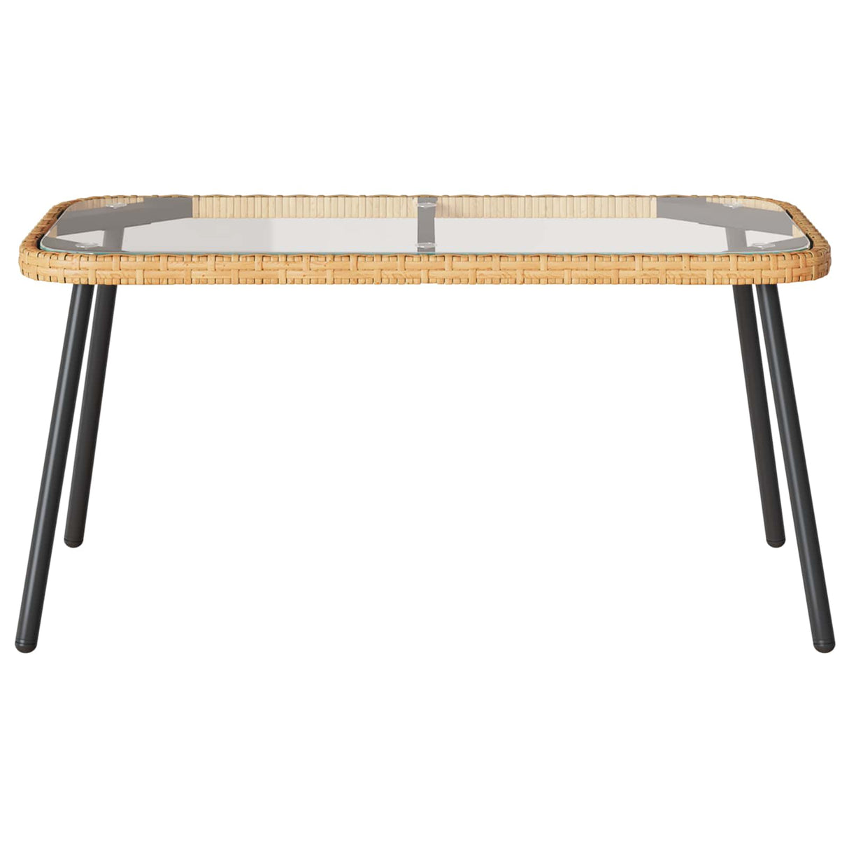 Coffee Table Brown and Black 90 x 45 x 43 cm Poly Rattan