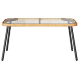 Coffee Table Brown and Black 90 x 45 x 43 cm Poly Rattan - 45-Degree Angle