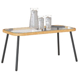 Coffee Table Brown and Black 90 x 45 x 43 cm Poly Rattan - Side View