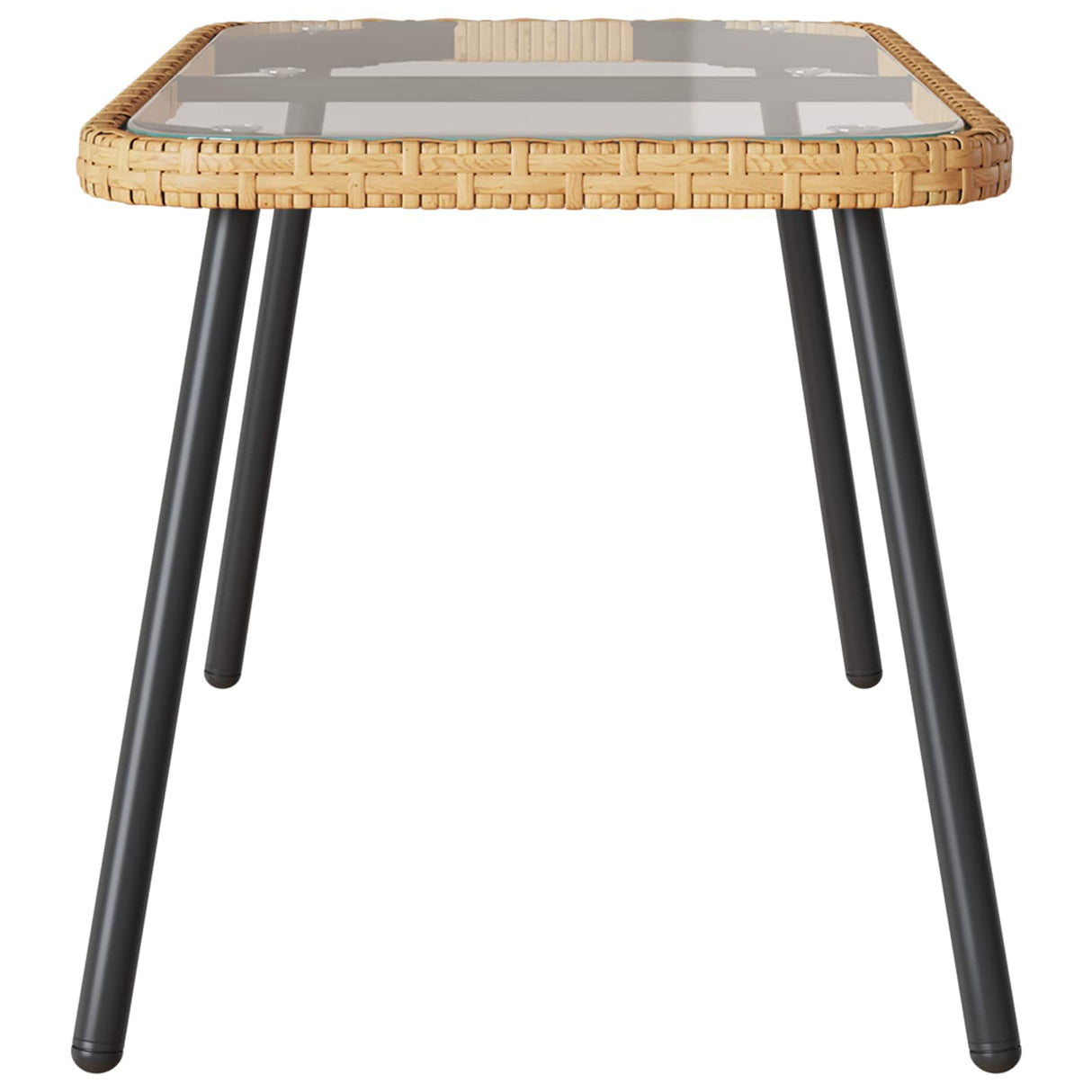 Coffee Table Brown and Black 90 x 45 x 43 cm Poly Rattan