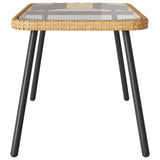 Coffee Table Brown and Black 90 x 45 x 43 cm Poly Rattan