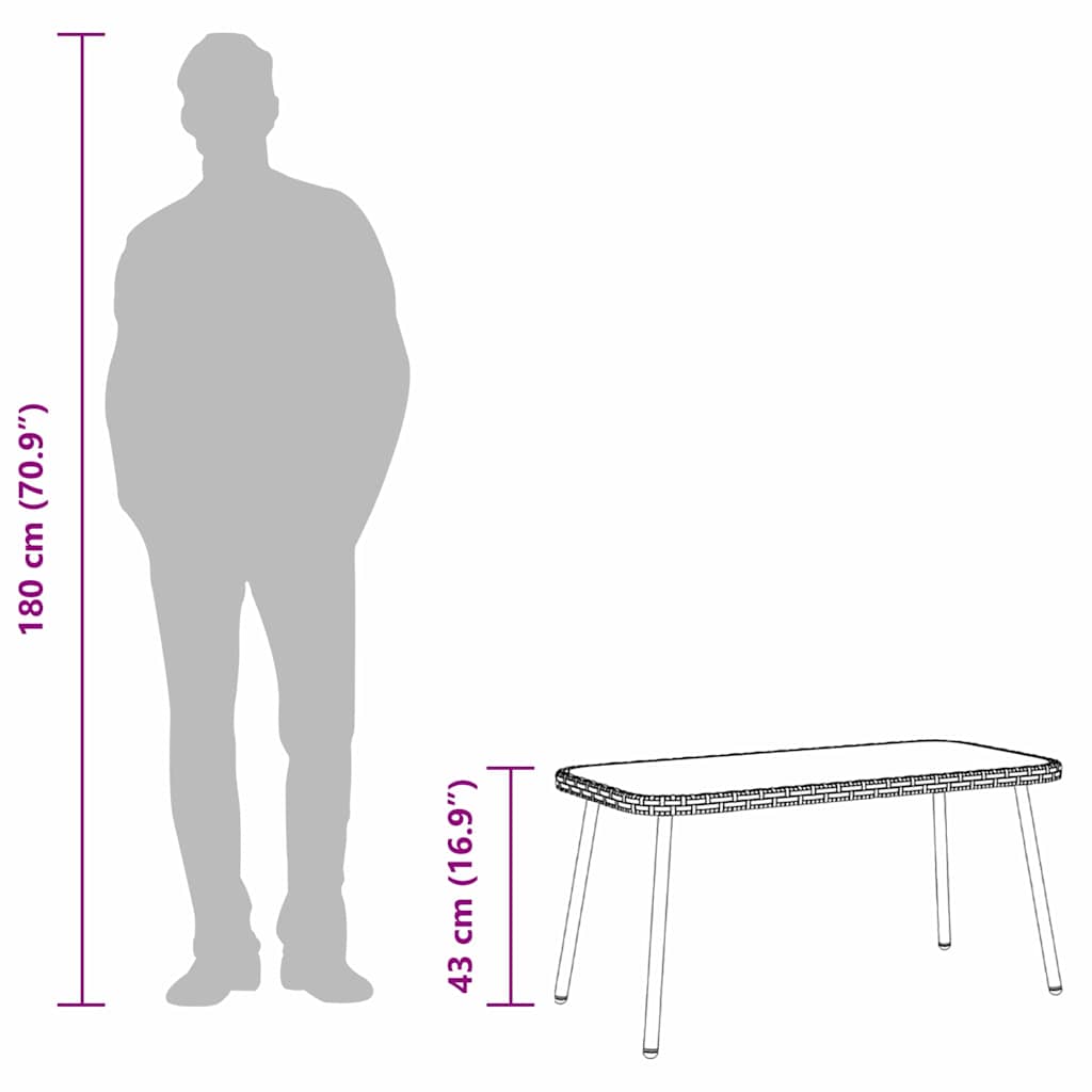 Coffee Table Brown and Black 90 x 45 x 43 cm