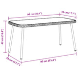 Coffee Table Brown and Black 90 x 45 x 43 cm Poly Rattan