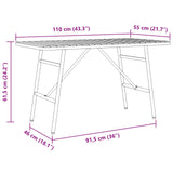 Dining Table Brown 110 x 55 x 61,5 cm Solid Acacia Wood