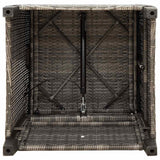 Reclining Garden Chair with Side Table Grey Poly Rattan