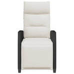 Reclining Garden Chair with Side Table Black Poly Rattan