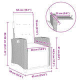 Reclining Garden Chair with Side Table Black Poly Rattan - Extra Image