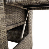 Reclining Garden Chair with Side Table Grey Poly Rattan - Extra Image