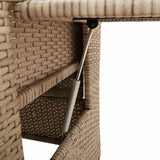 Reclining Garden Chair with Side Table Beige Poly Rattan - Extra Image