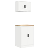 Garage Cabinets 2 pcs White Engineered Wood