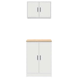 Garage Cabinets 2 pcs White Engineered Wood - 45-Degree Angle