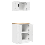 Garage Cabinets 2 pcs White Engineered Wood - Rear View