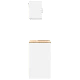Garage Cabinets 2 pcs White Engineered Wood - Close-Up Angle