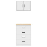 Garage Cabinets 2 pcs White Engineered Wood