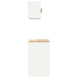 Garage Cabinets 2 pcs White Engineered Wood - Close-Up Angle