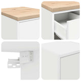 Garage Cabinets 2 pcs White Engineered Wood - Extra Image