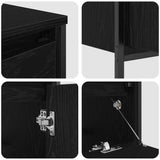 Bathroom Furniture Set 3 pcs Black Oak Engineered Wood - Low Angle