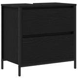 2 Piece Bathroom Furniture Set Black Oak Engineered Wood - 45-Degree Angle