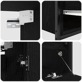 Bathroom Furniture Set with Shelf 5 pcs Black Engineered wood - Extra Image