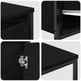 Bathroom Furniture Set with Drawer with Shelf 2 pcs Black oak - Close-Up Angle
