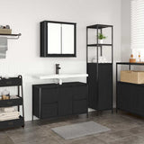 Bathroom Furniture Set with Drawer with Shelf 2 pcs Black oak - Top-Down View