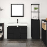 Bathroom Furniture Set with Drawer with Shelf 2 pcs Black oak