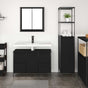 Bathroom Furniture Set 2 pcs Black Oak 36 x 35 x 165 cm