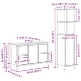 Bathroom Furniture Set with Drawer with Shelf 2 pcs Black oak