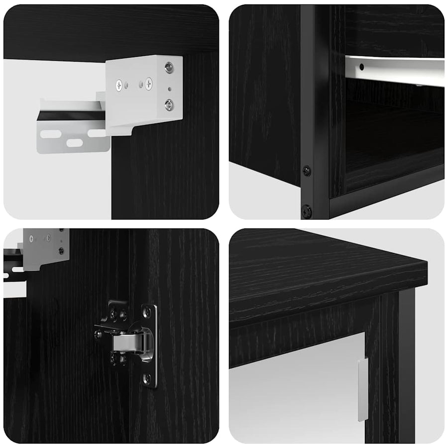 Bathroom Furniture Set 5 pcs Black Oak 36 x 35 x 165 cm