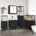 Bathroom Furniture Set 5 pcs Black Oak 36 x 35 x 165 cm