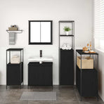 Bathroom Furniture Set 5 pcs Black Oak 36 x 35 x 165 cm