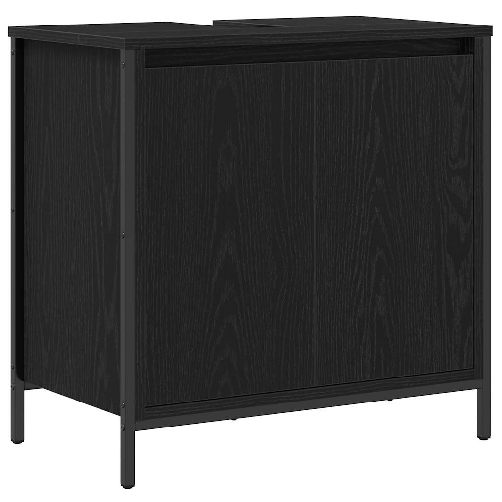 Bathroom Furniture Set 5 pcs Black Oak Engineered Wood