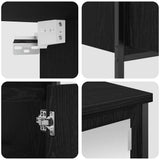 2 Piece Bathroom Furniture Set Black Oak Engineered Wood - Rear View