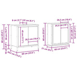 2 Piece Bathroom Furniture Set Black Oak Engineered Wood