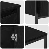 Bathroom Furniture Set 3 pcs Black Oak Engineered Wood - Close-Up Angle