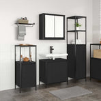 Bathroom Furniture Set 3 pcs Black Oak 36 x 35 x 165 cm