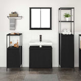 Bathroom Furniture Set 3 pcs Black Oak Engineered Wood - Top-Down View