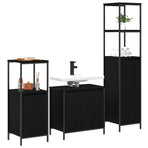 Bathroom Furniture Set 3 pcs Black Oak 36 x 35 x 165 cm
