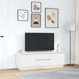 TV Cabinet with LED Lights White 160.5x41x50 cm - Top-Down View
