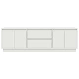 TV Cabinet with LED Lights White 160.5x41x50 cm - Close-Up Angle