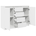 Sideboard with Drawers White 100.5x35x76 cm Engineered Wood