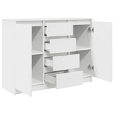 Sideboard with Drawers White 100.5x35x76 cm Engineered Wood - 45-Degree Angle