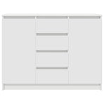 Sideboard with Drawers White 100.5x35x76 cm Engineered Wood
