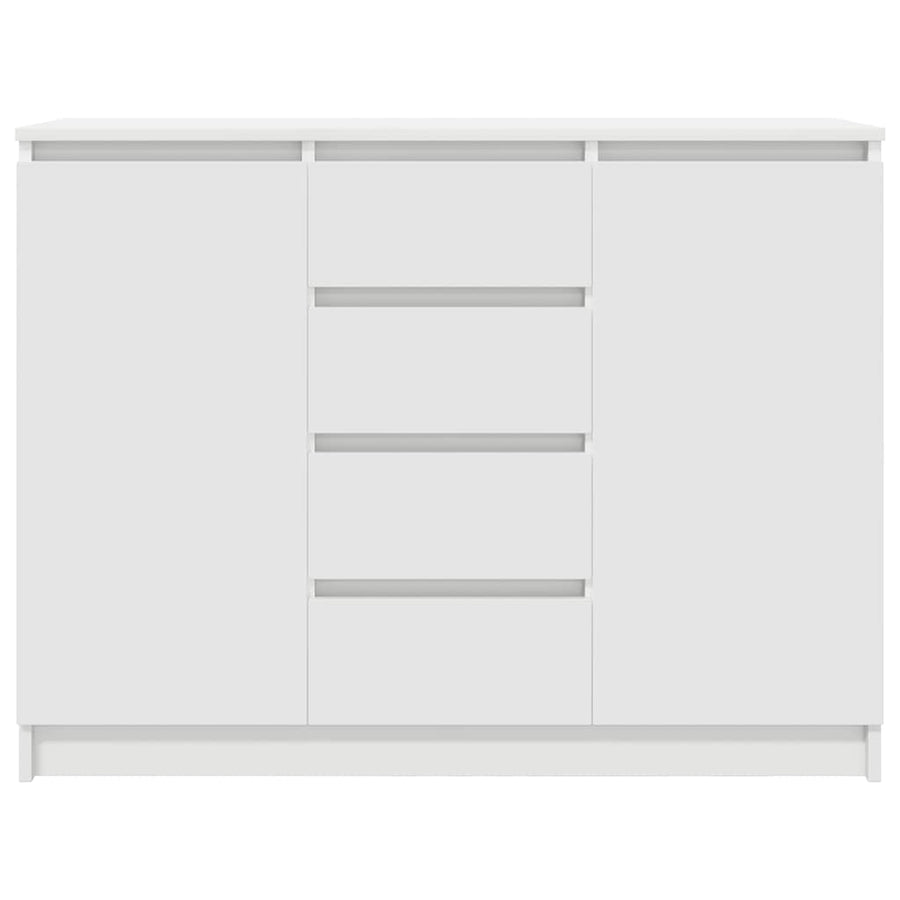 Sideboard with Drawers White 100.5x35x76 cm Engineered Wood