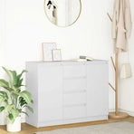 Sideboard with Drawers White 100.5x35x76 cm Engineered Wood