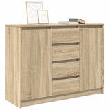 Sideboard with Drawers Sonoma Oak 100.5x35x76 cm Engineered Wood - Top-Down View